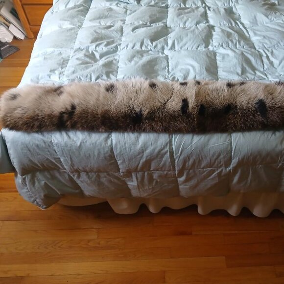 NEW Leopard dyed FOX real Fur Collar Scarf Scarve Boa massive size 160cm RARE - Picture 3 of 4